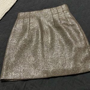 Sparkle short skirt shimmery muted gold, brown lining